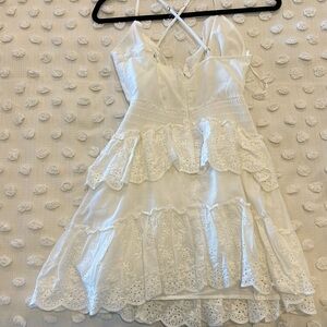 White dress with cut out